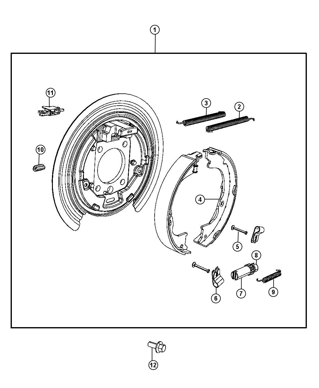 Diagram Park Brake Assembly, Rear Disc. for your 2001 Chrysler 300  M 