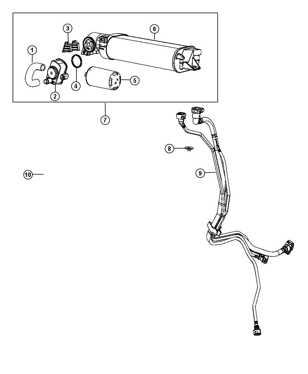 Diagram Vapor Canister and Leak Detection Pump. for your 2012 Dodge Challenger  SRT8 