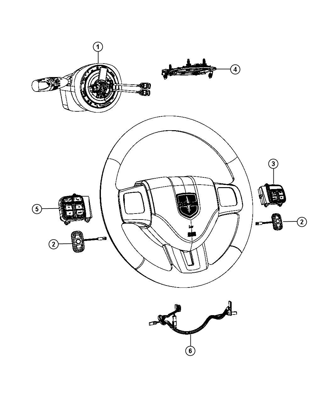 Switches, Steering Column and Wheel. Diagram