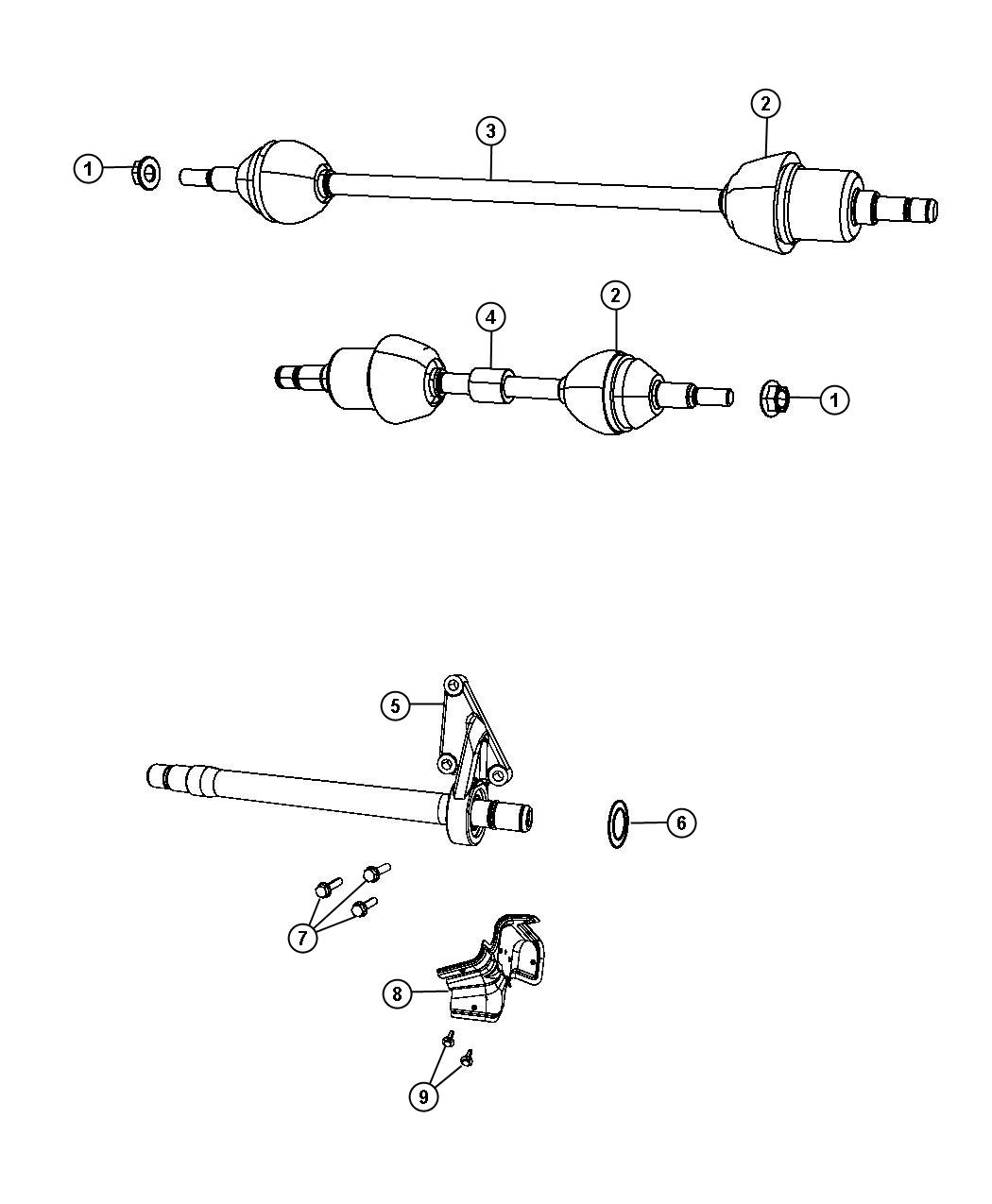 Diagram Shafts, Axle. for your Dodge Grand Caravan  