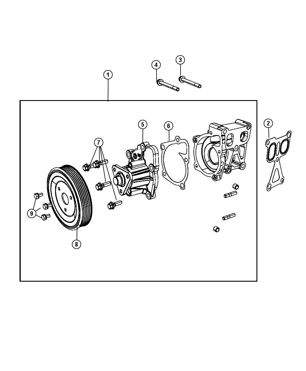 Diagram Water Pump and Related Parts. for your 2001 Chrysler 300  M 