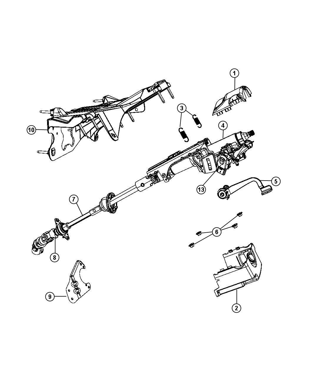 Diagram Steering Column. for your Jeep