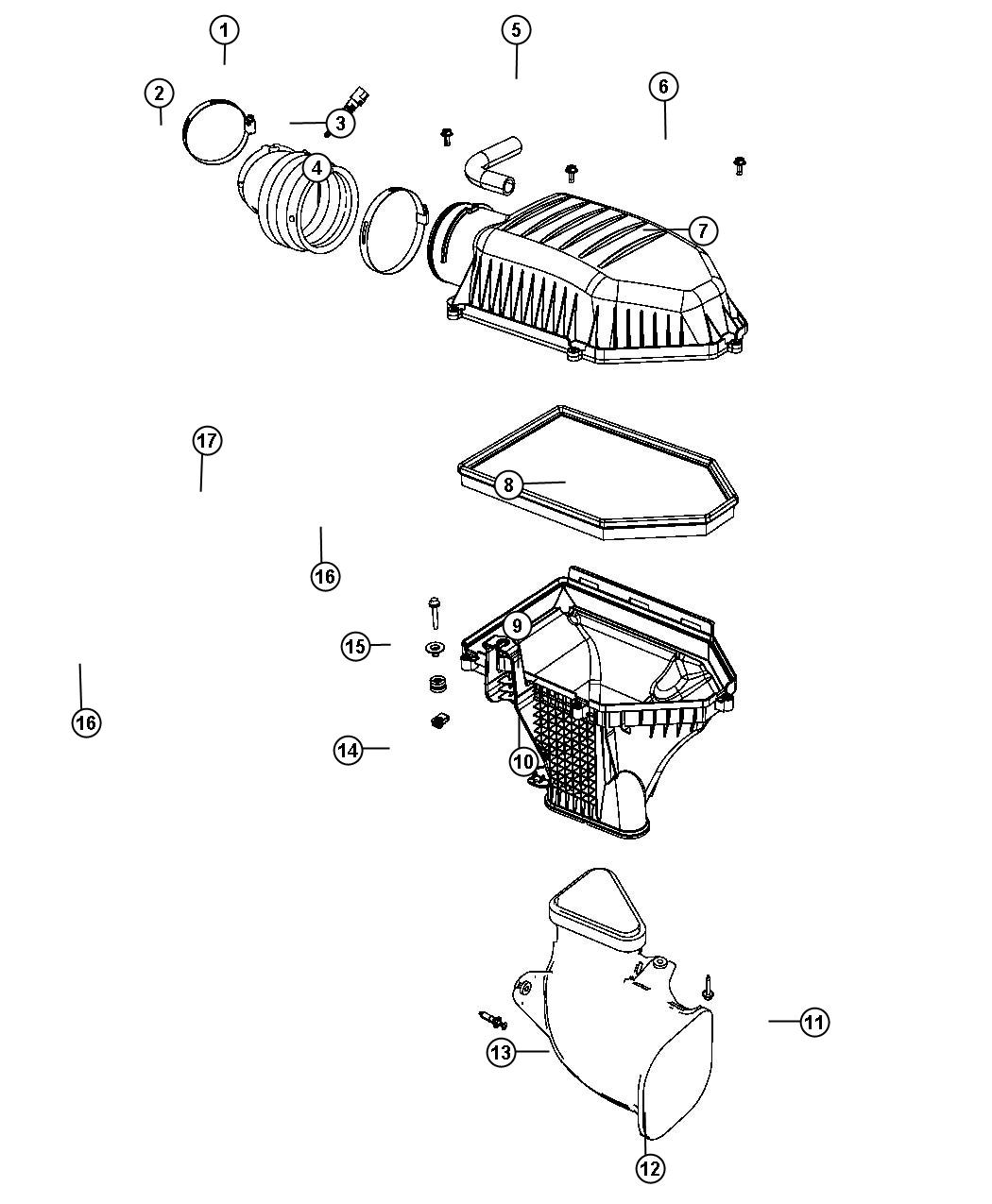 Diagram Air Cleaner. for your 2012 Ram 1500   