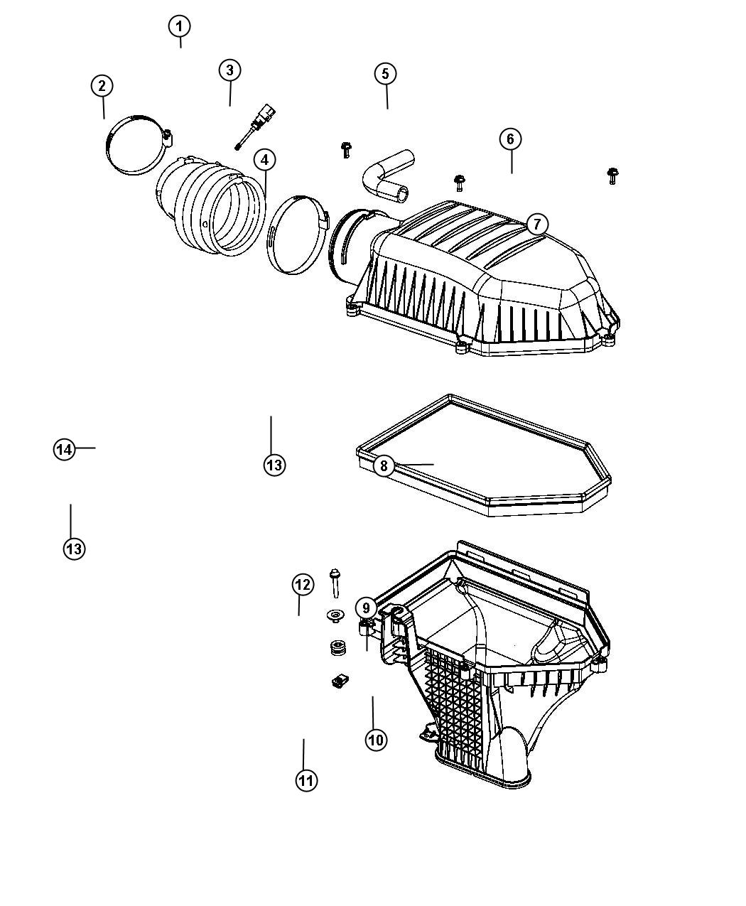 Diagram Air Cleaner. for your 2012 Dodge Challenger   