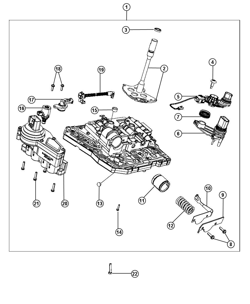 Diagram Valve Body And Related Parts. for your Jeep