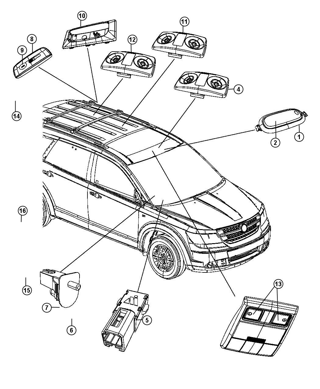 Diagram Lamps, Interior. for your Chrysler 300  M