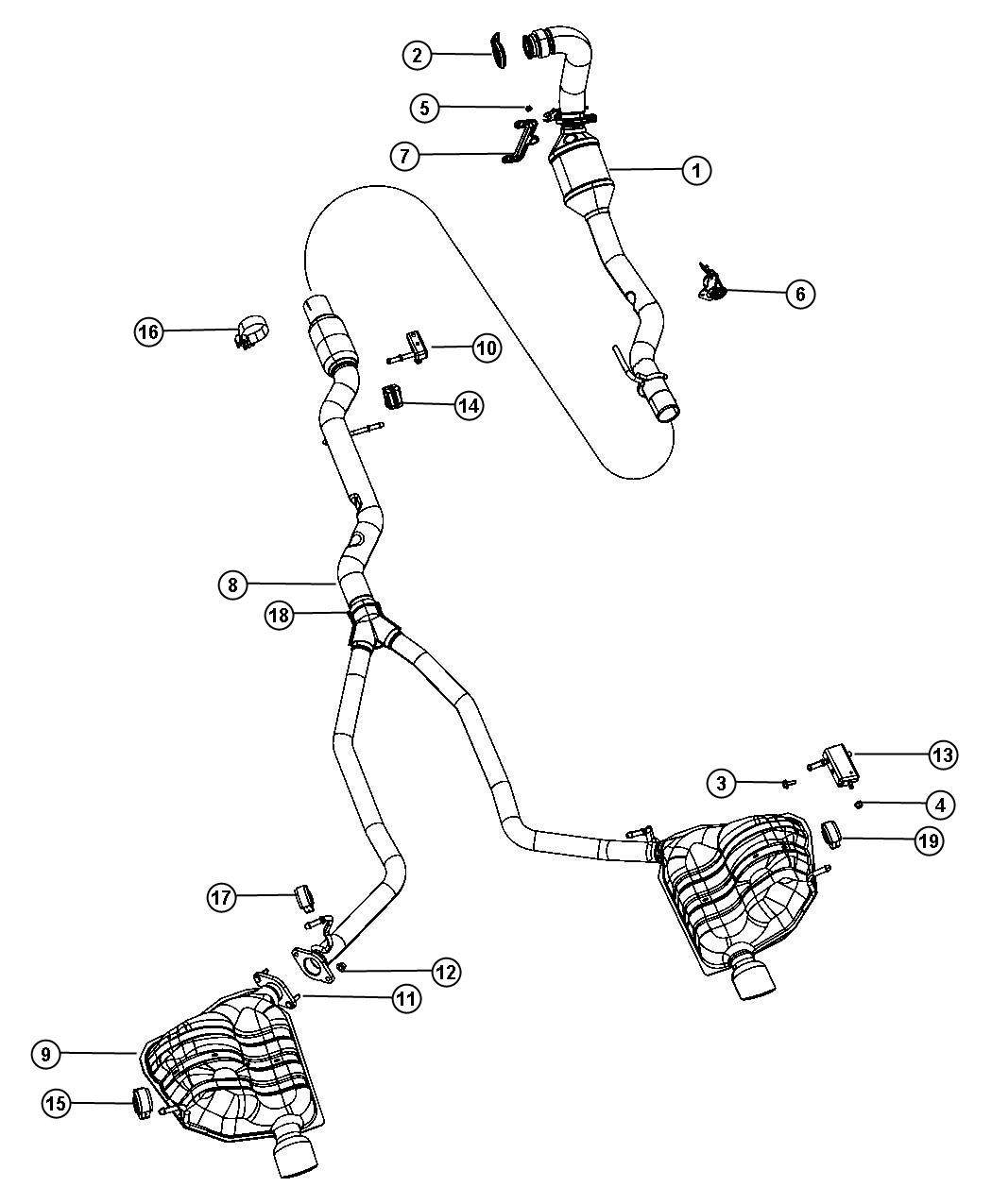 Diagram Exhaust System. for your Jeep