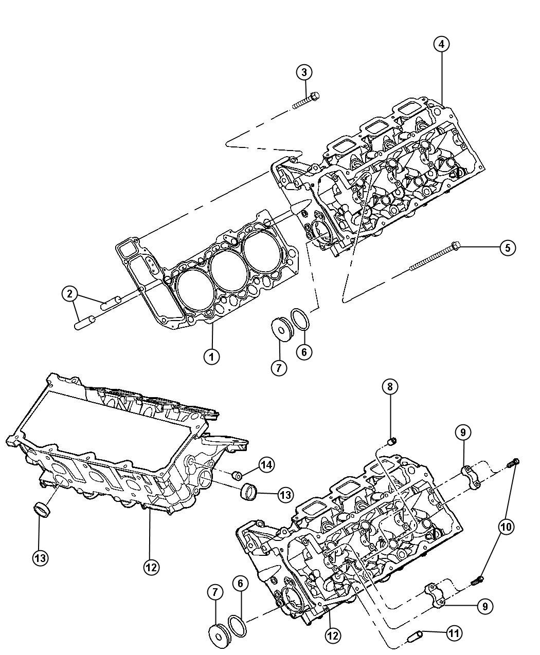 Diagram Cylinder Heads 3.7L [3.7L V6 Engine]. for your 2004 Chrysler 300  M 