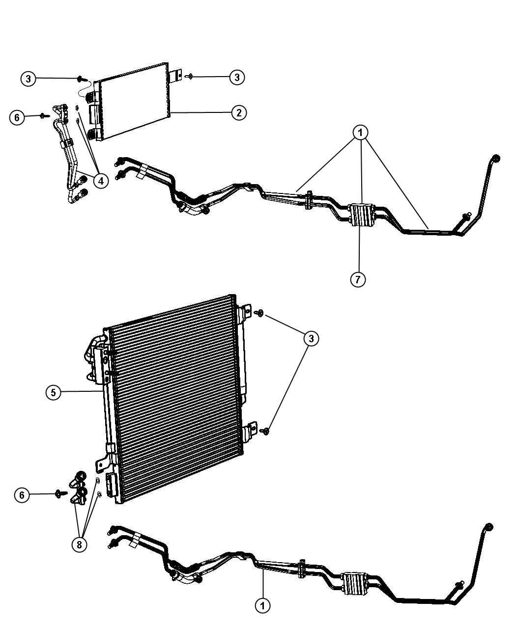 Diagram Transmission Oil Cooler and Lines. for your Jeep Wrangler  