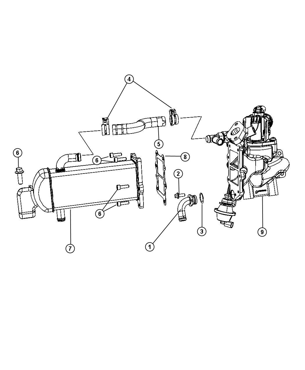 Diagram EGR Cooling System. for your 2019 Dodge Charger   