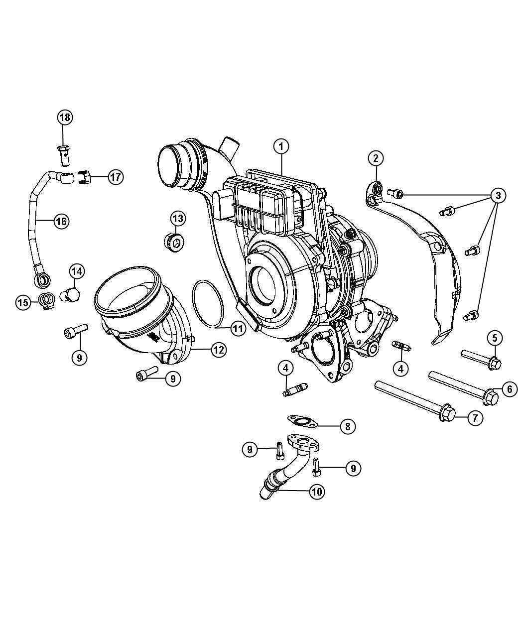 Turbocharger And Oil Tubes/Hoses 3.0L Diesel [3.0L V6 Turbo Diesel Engine]. Diagram