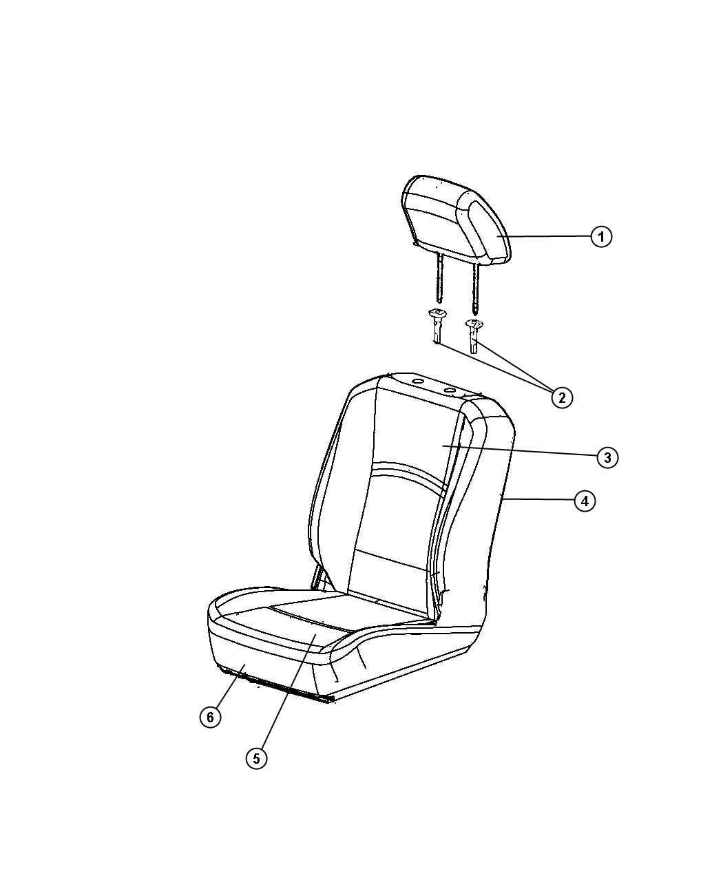 Diagram Front Seat - Split - Trim Code [V9]. for your 2003 Chrysler 300  M 