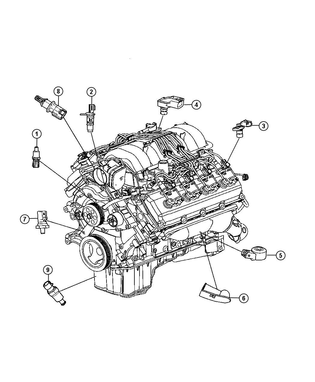 Full size assembly image of Sensors, Engine. (1/1)