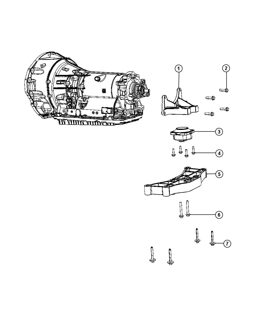 Transmission Support RWD. Diagram