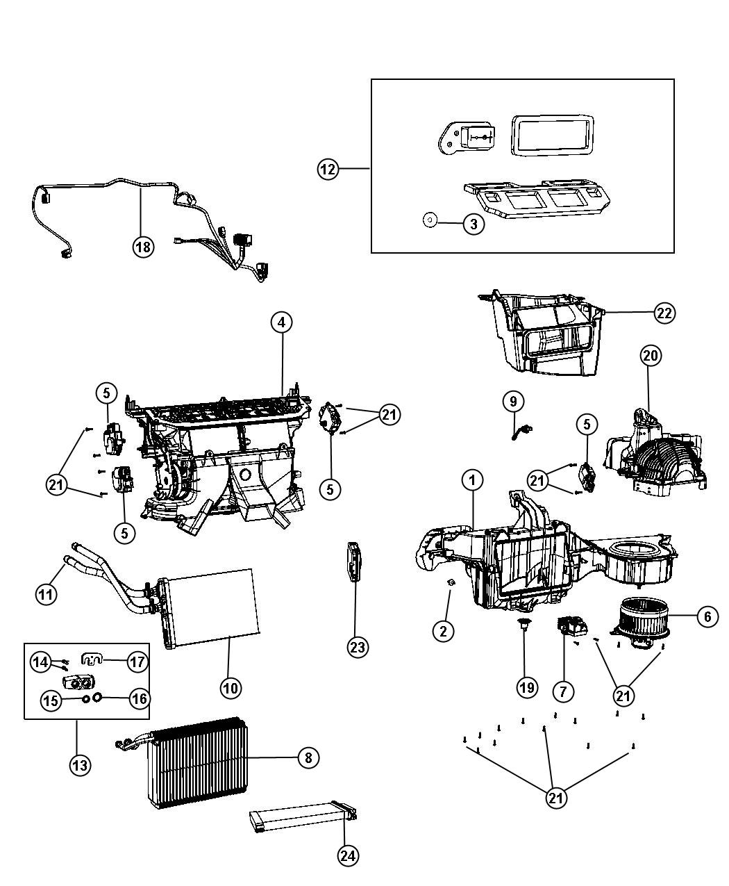 Diagram A/C and Heater Unit. for your Chrysler 300  