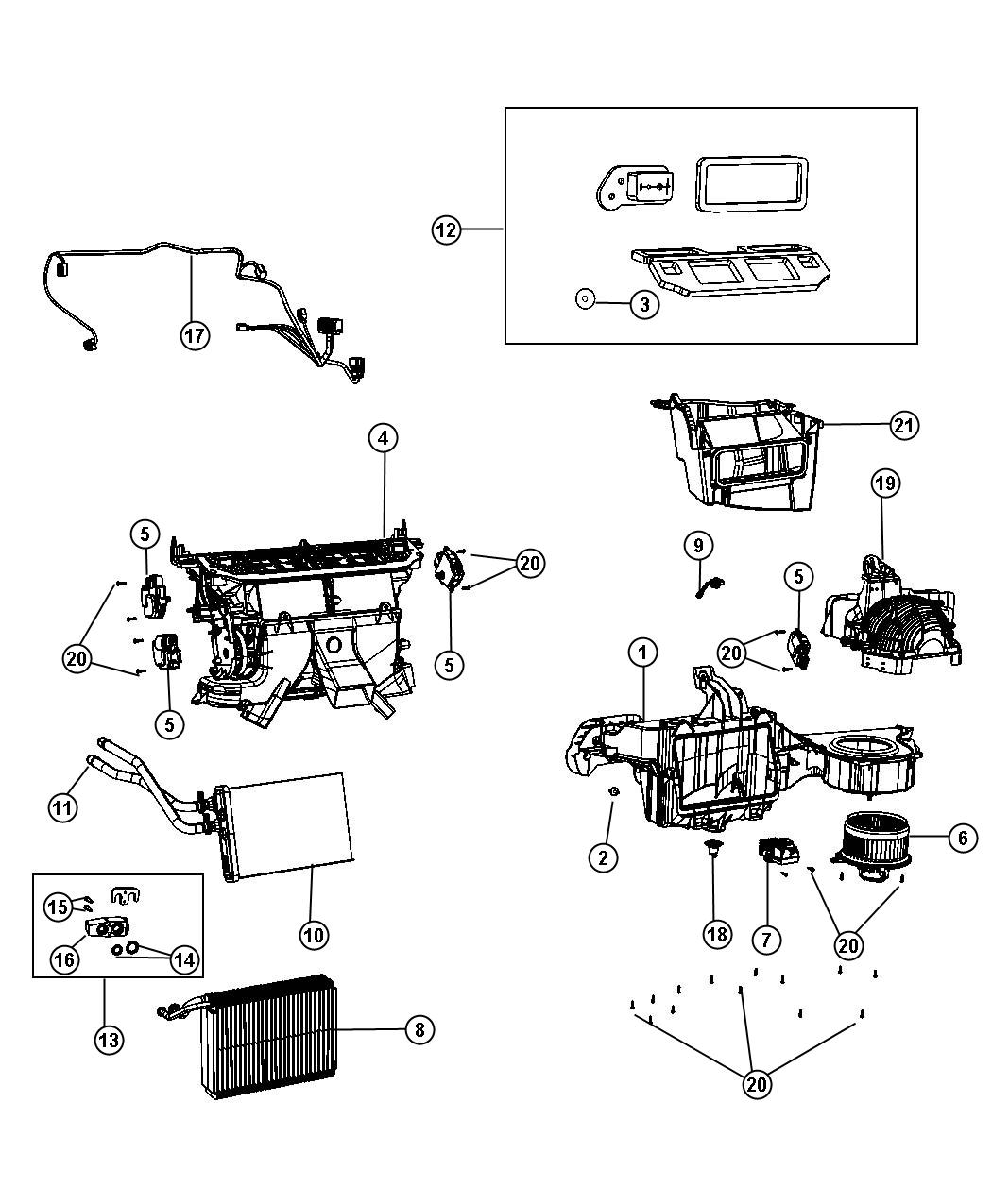 Diagram A/C and Heater Unit. for your 1999 Chrysler 300  M 