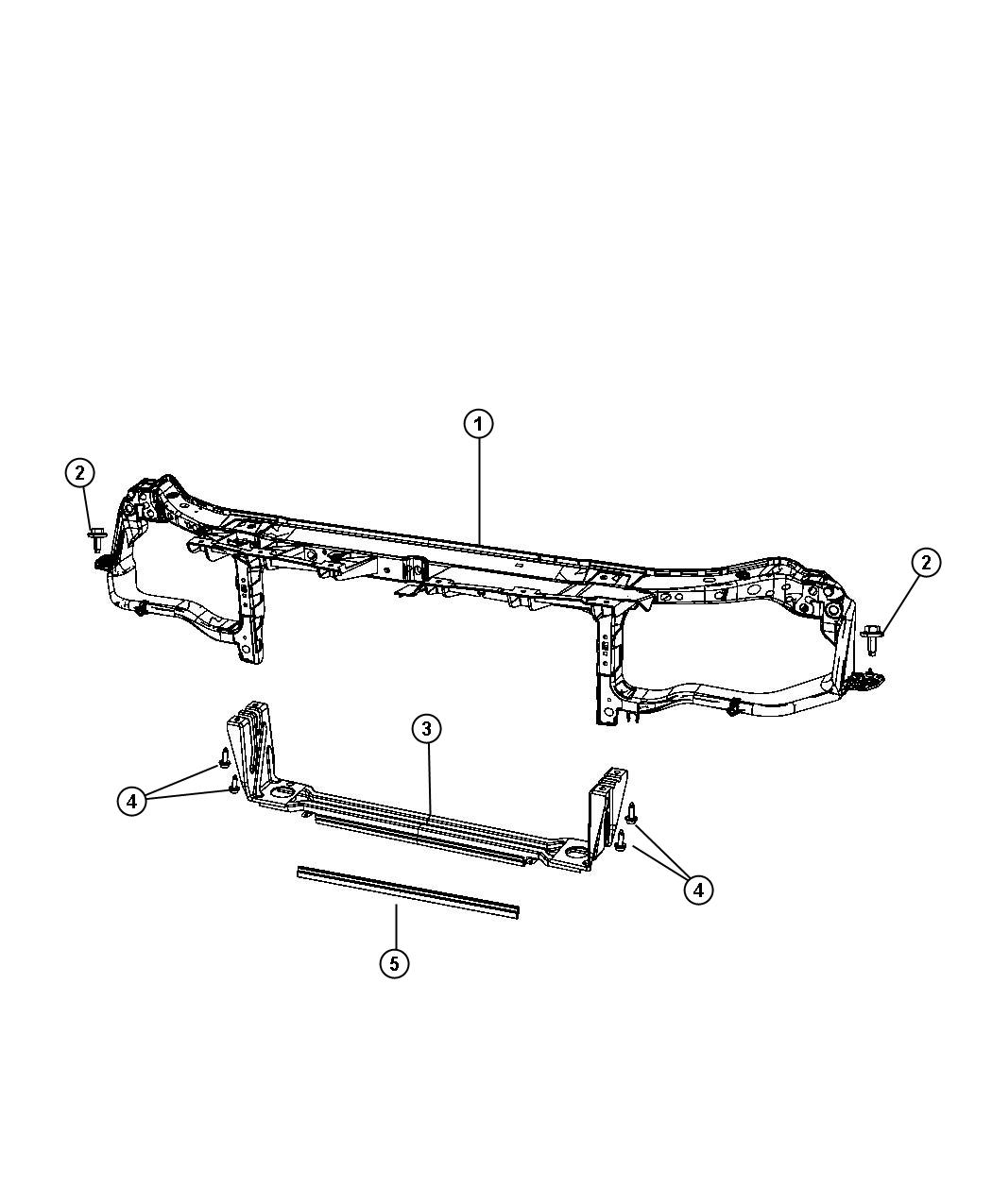 Diagram Radiator Support. for your 2012 Dodge Challenger   