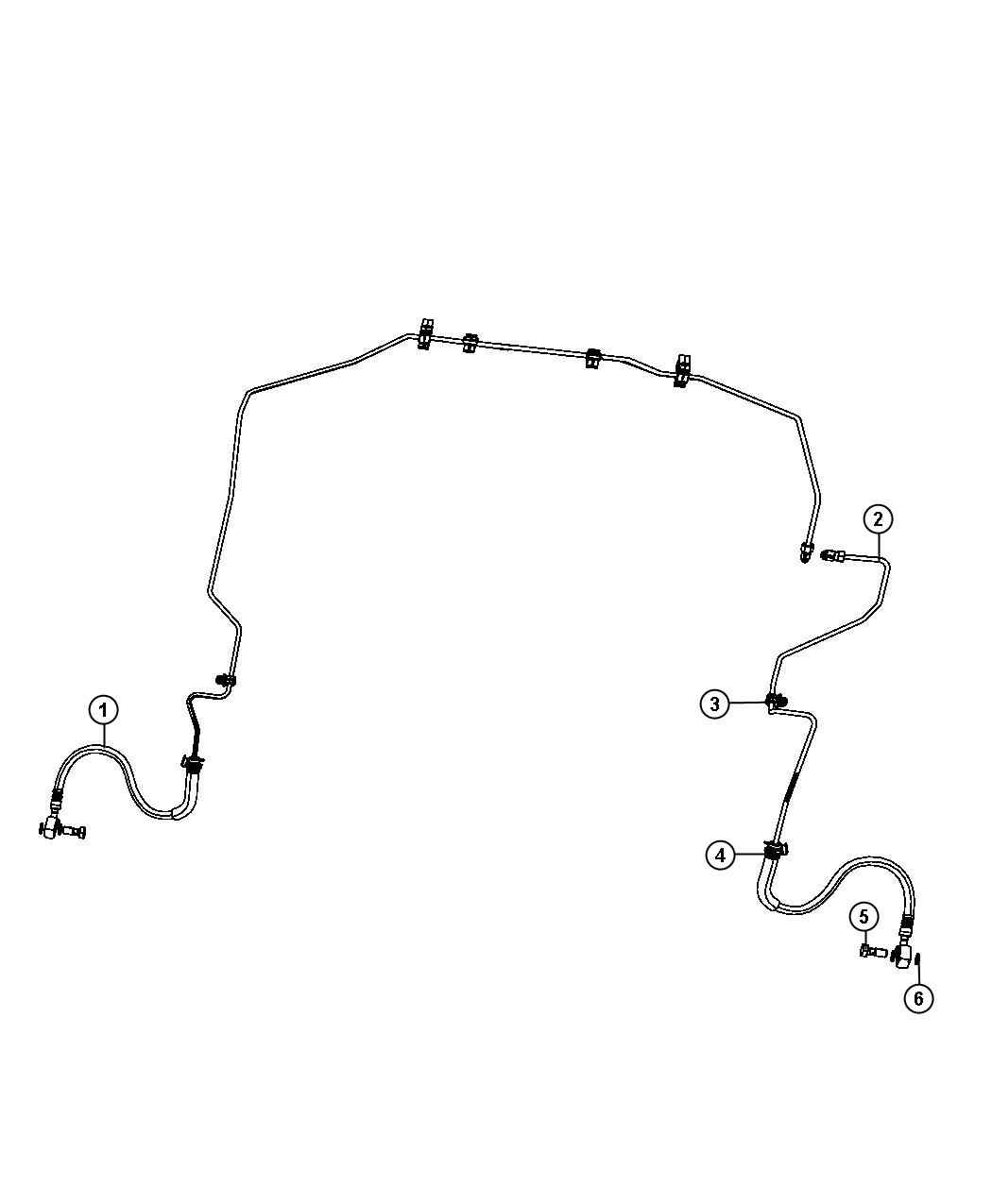 Diagram Brake Tubes and Hoses, Front. for your Jeep
