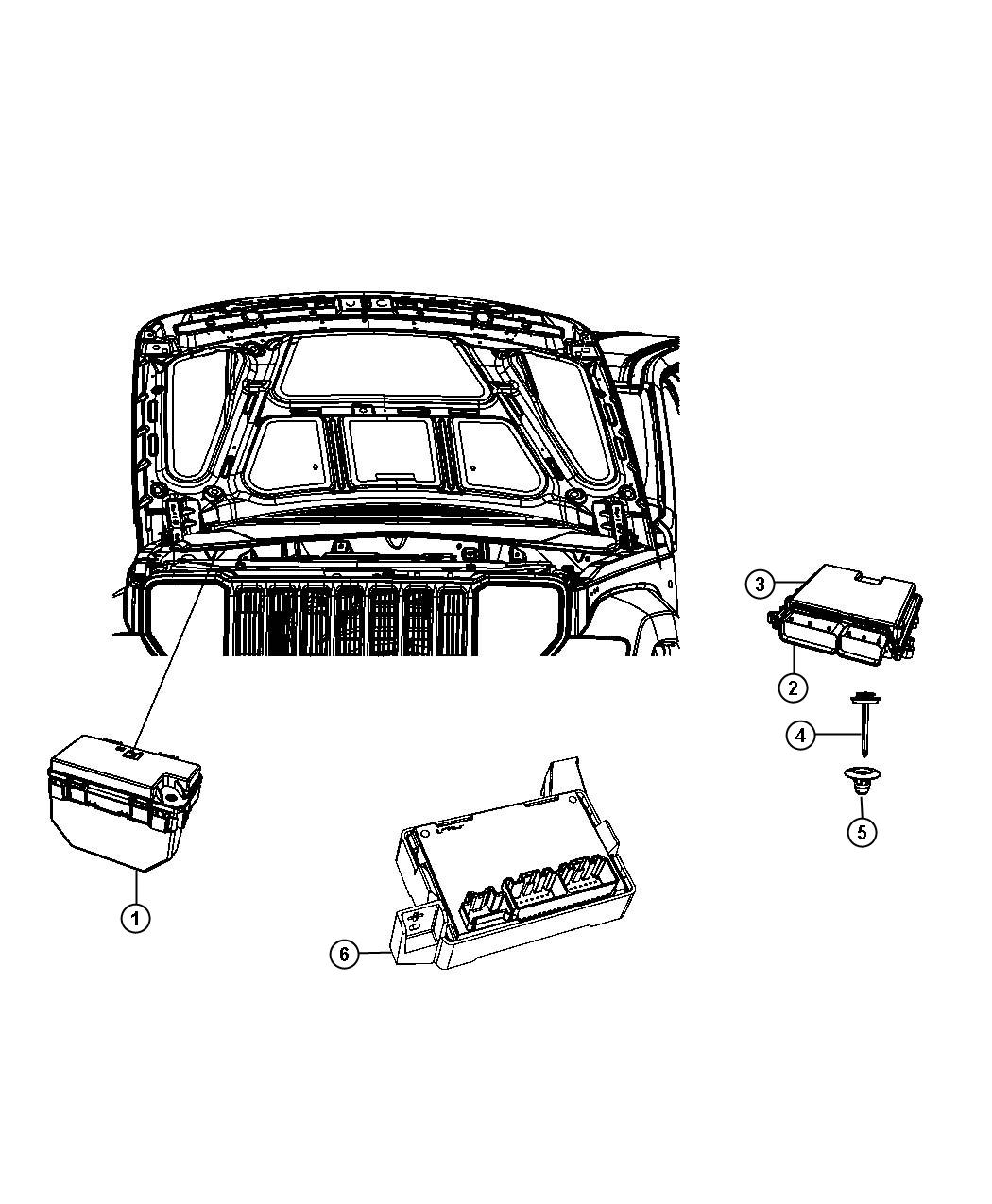 Diagram Modules Engine Compartment. for your Jeep