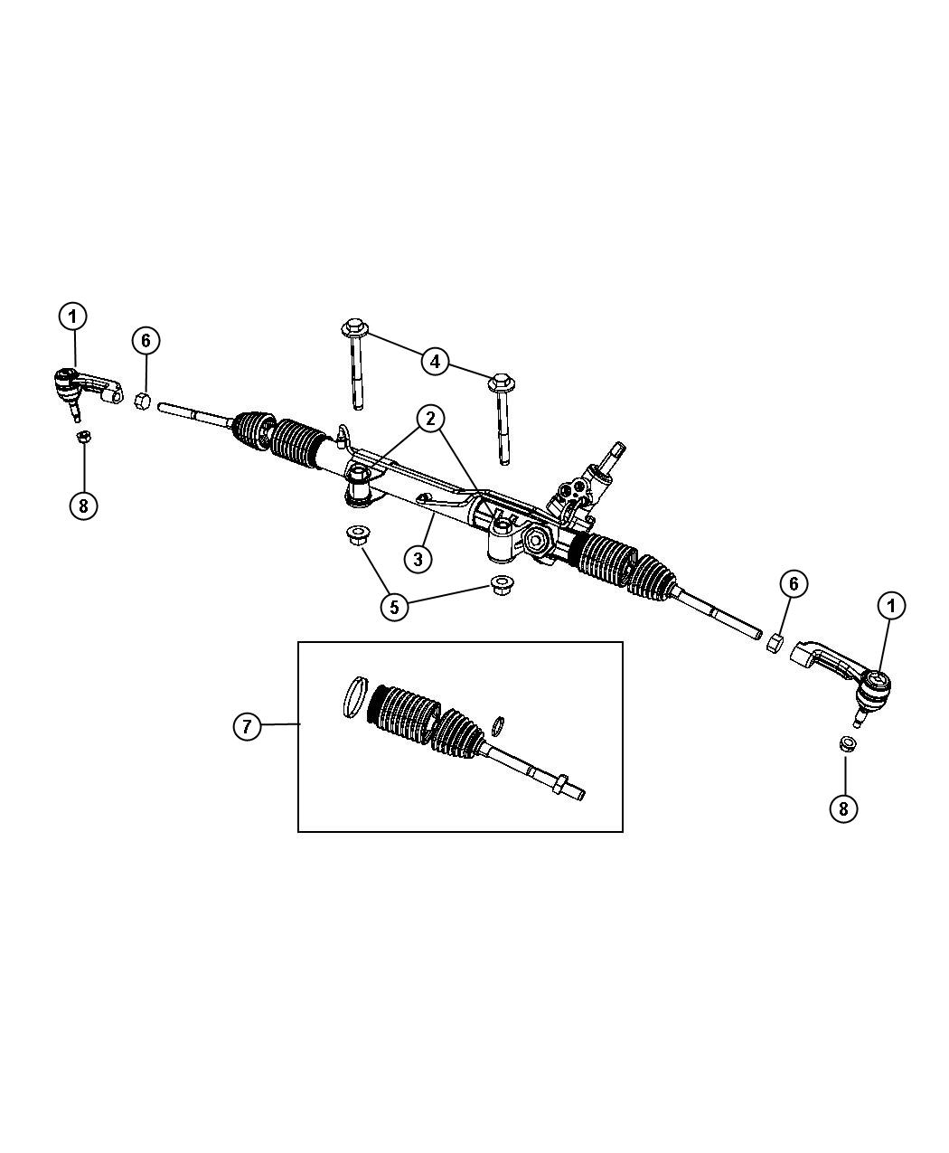 Diagram Gear Rack and Pinion. for your 2009 Jeep Commander   