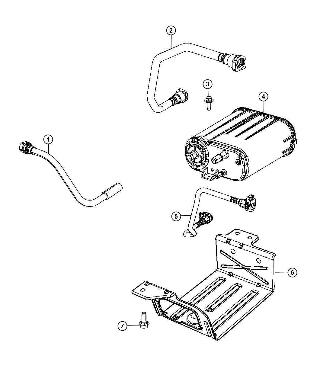 Diagram Vapor Canister and Leak Detection Pump. for your 1997 Jeep Wrangler   