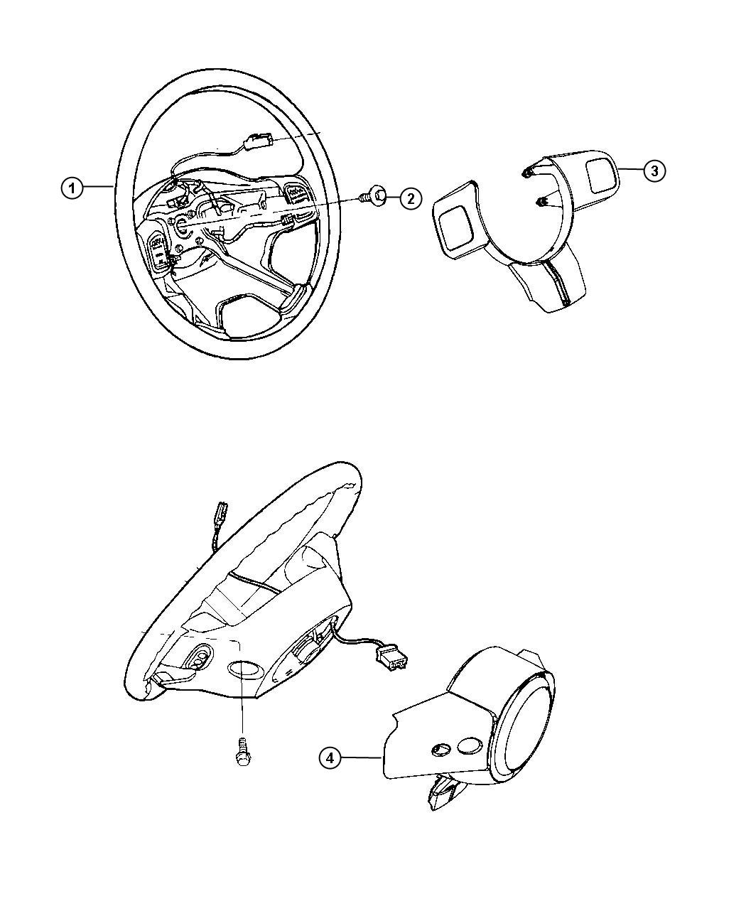 Diagram Steering Wheel Assembly. for your Jeep