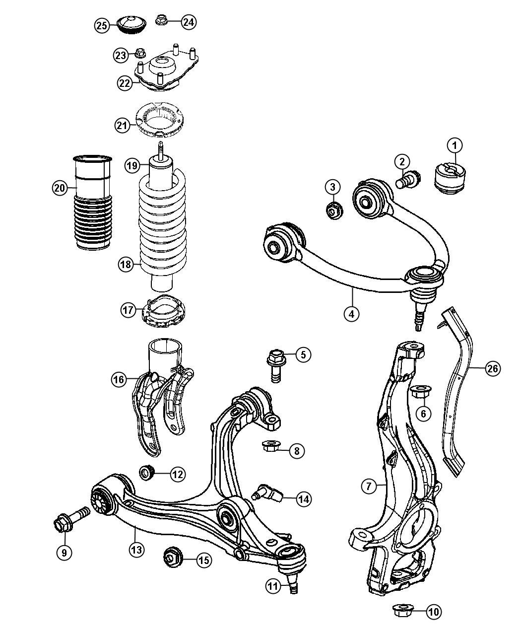 Diagram Suspension, Front. for your Jeep