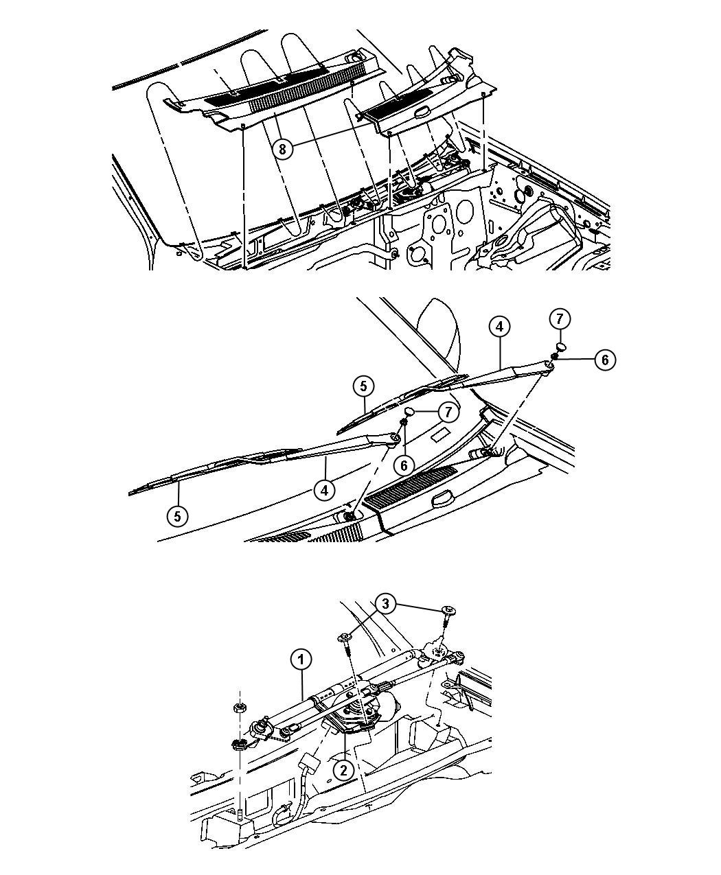 Front Wiper System. Diagram