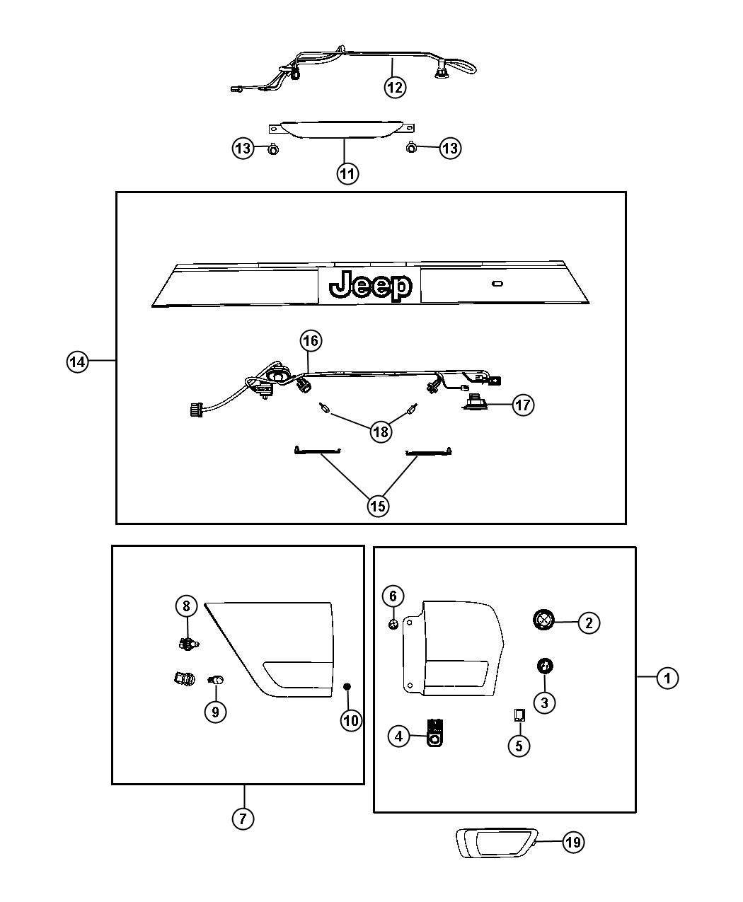 Diagram Lamps Rear. for your 2009 Jeep Grand Cherokee   