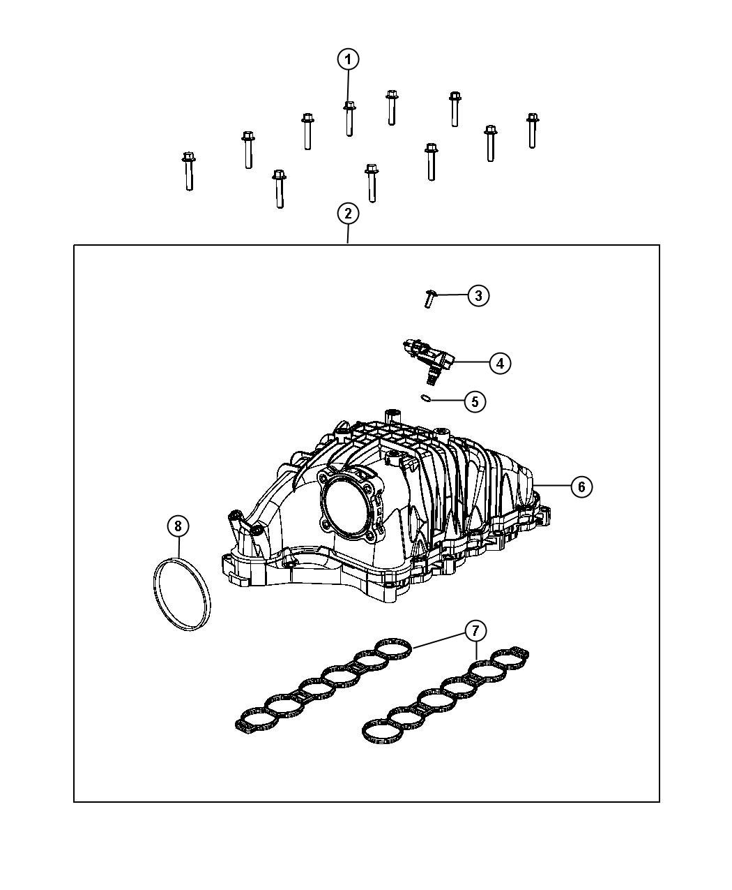 Diagram Intake Manifold 3.0L Diesel [3.0L V6 Turbo Diesel Engine]. for your 2024 Jeep Compass  High Altitude 