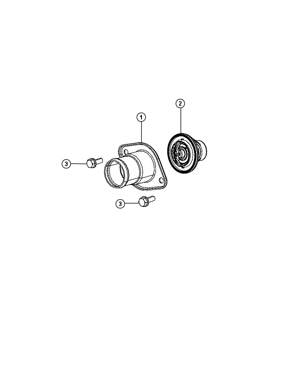 Diagram Thermostat and Related Parts. for your Jeep