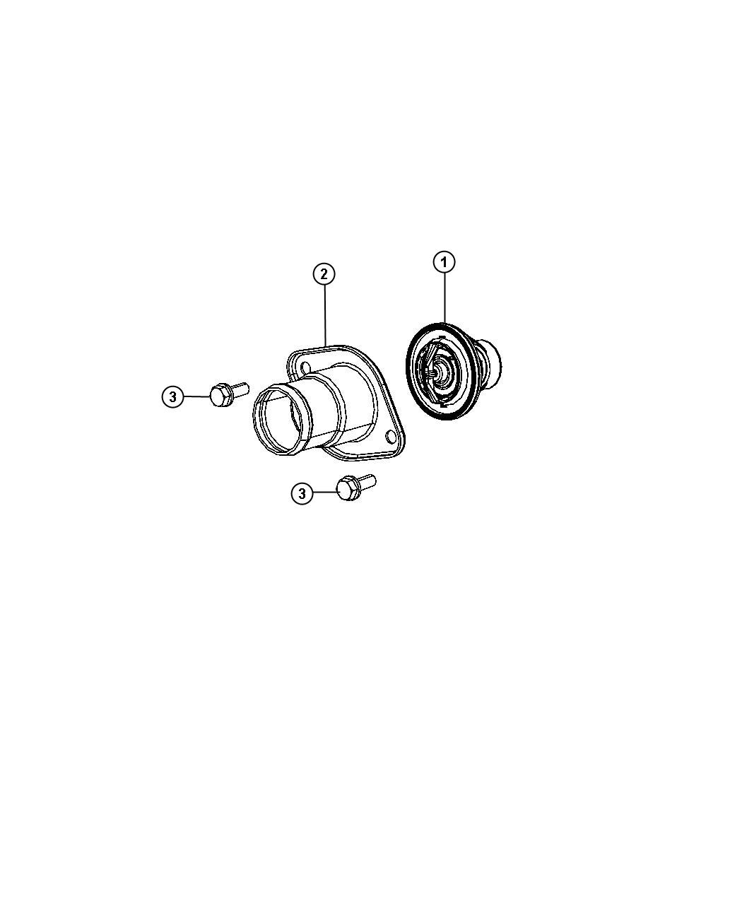 Diagram Thermostat and Related Parts. for your Jeep