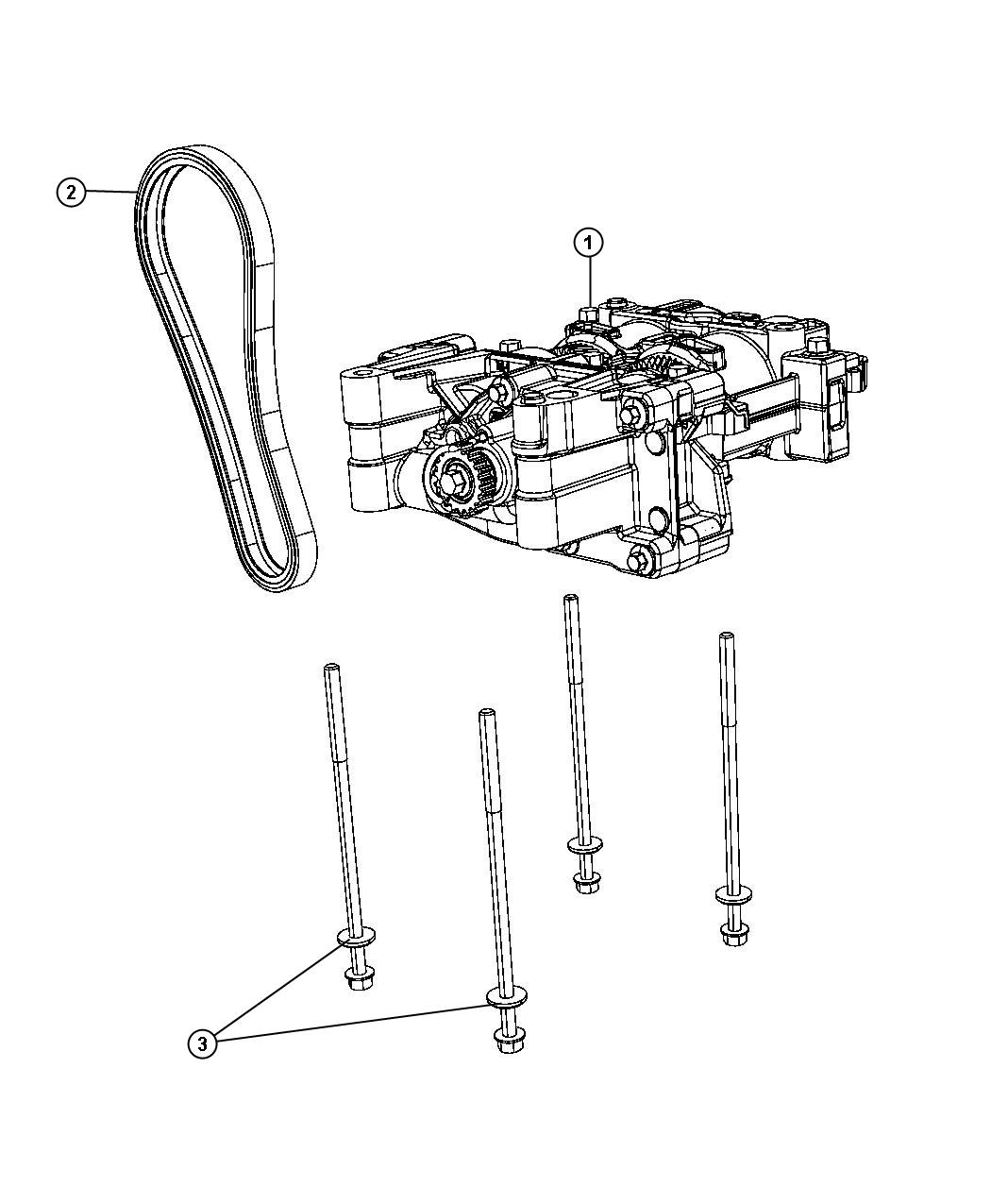 Diagram Balance Shaft/Oil Pump Assembly 2.0L [2.0L I4 DOHC 16V Dual VVT Engine]. for your Jeep Compass  