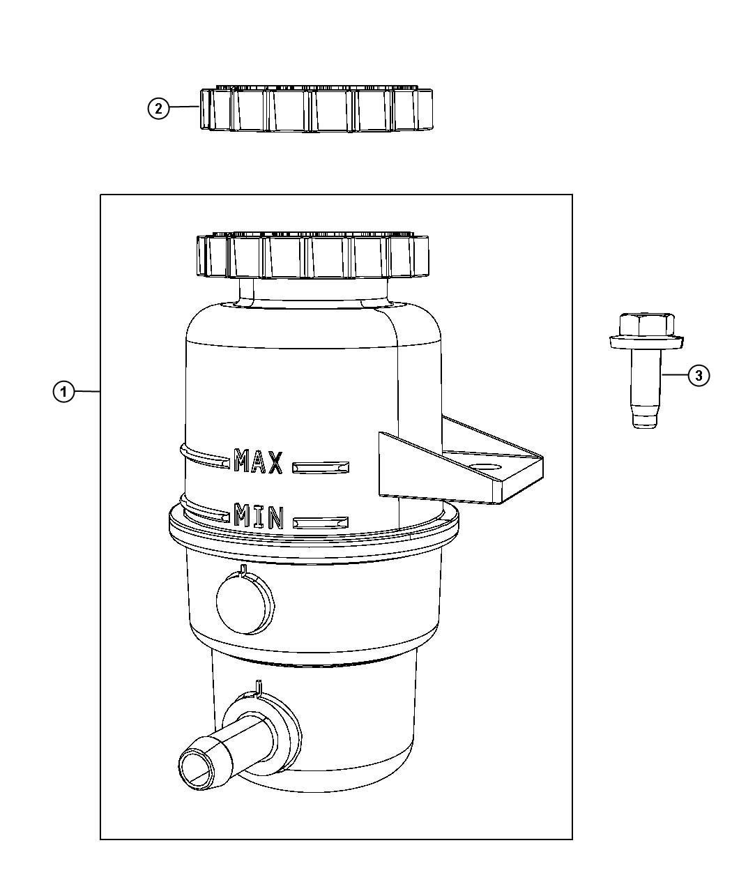 Diagram Power Steering Reservoir. for your Jeep