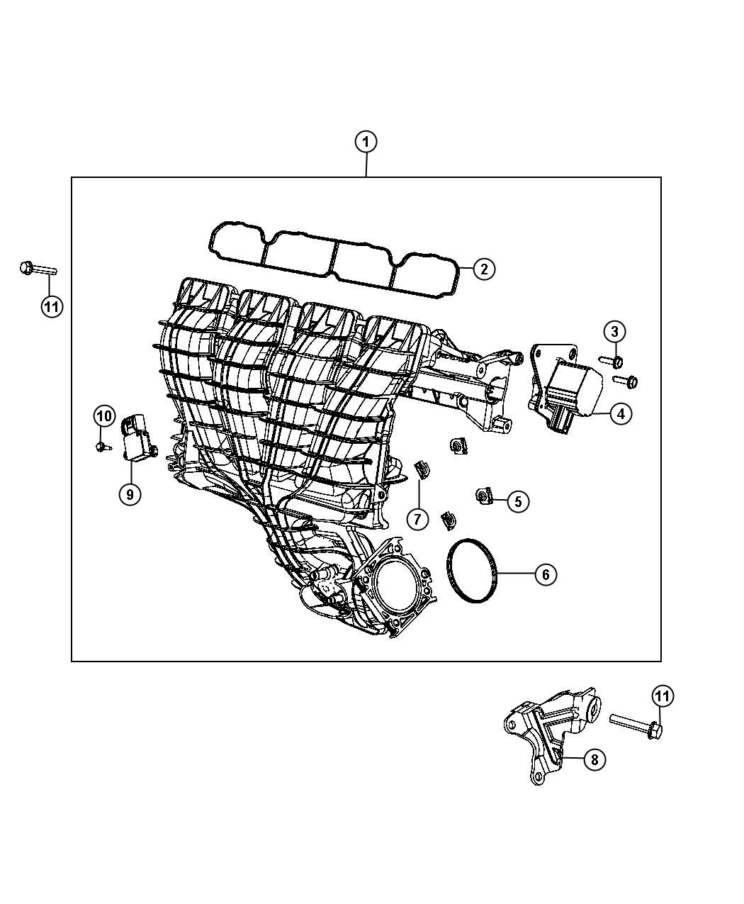 Diagram Intake Manifold 2.4L [2.4L I4 DOHC 16V Dual VVT Engine]. for your Jeep Compass  