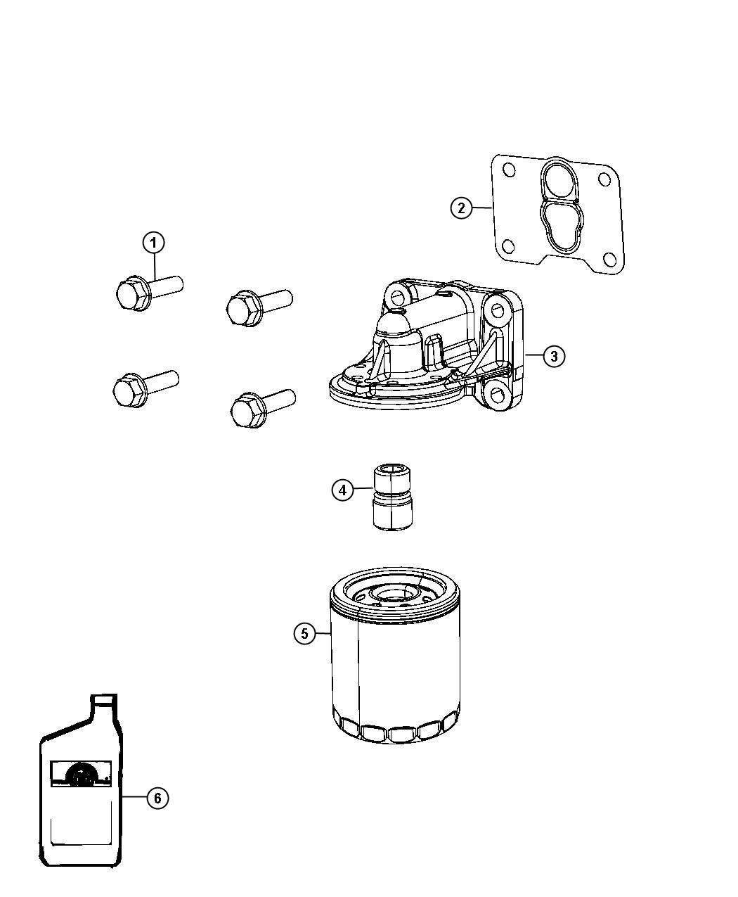 Diagram Engine Oil, Engine Oil Filter And Adapter 2.4L [2.4L 4 Cyl PZEV 16V Dual VVT Engine]. for your Chrysler