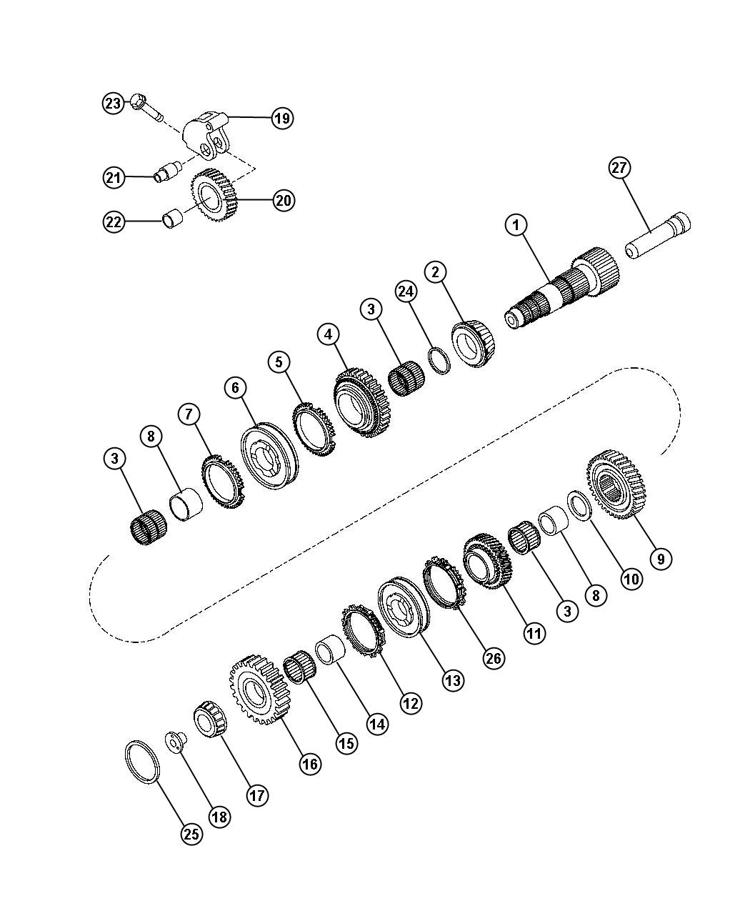 Secondary Shaft Assembly. Diagram