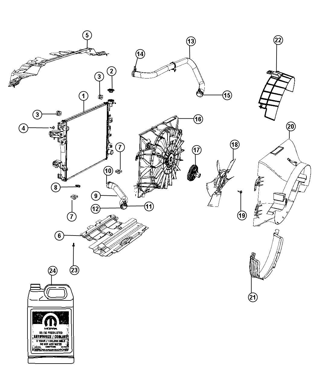 Diagram Radiator and Related Parts. for your Chrysler 300  M