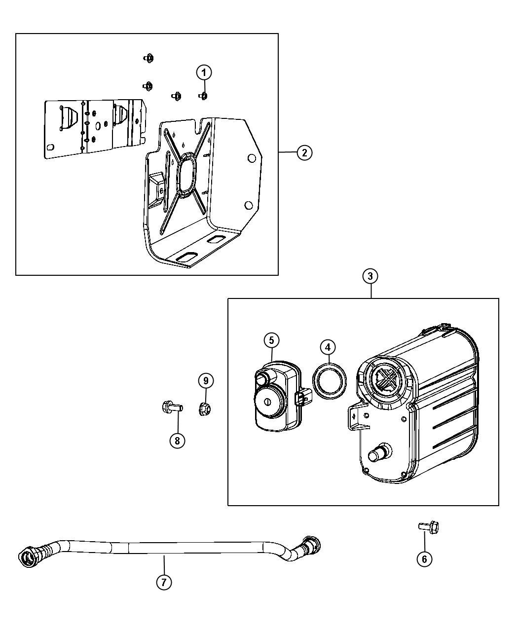 Diagram Vapor Canister and Leak Detection Pump. for your 2007 Dodge NITRO   