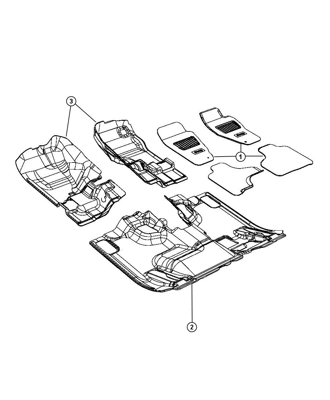 Diagram Carpet, Passenger Compartment. for your Jeep