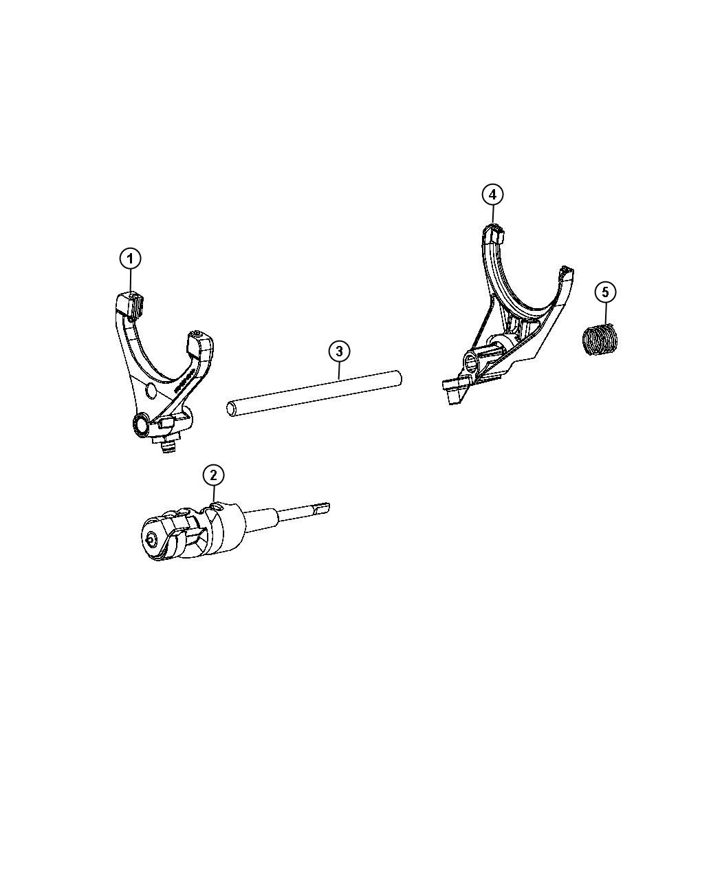 Full size assembly image of Shift Forks And Rails BW44-46 [Elec Shift-On-The-Fly Transfer Case]. (1/1)