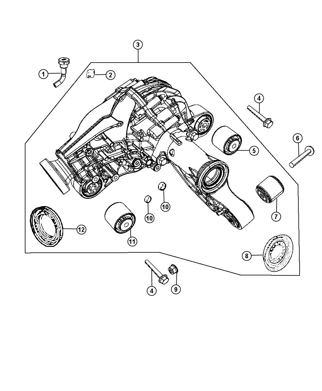 Diagram Differential Housing and Components. for your 2002 Chrysler 300  M 