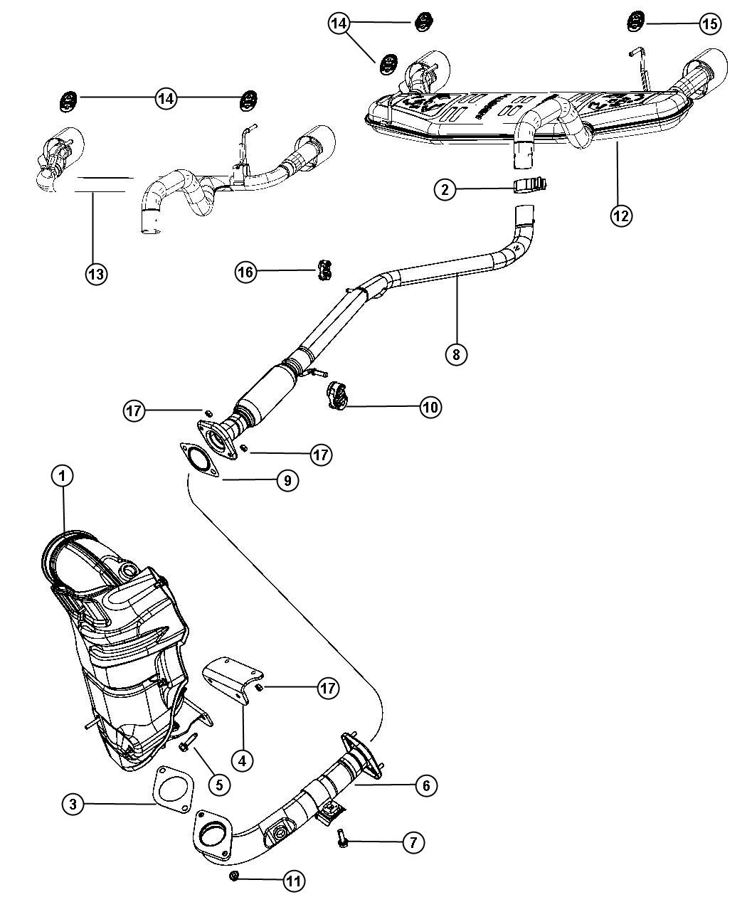 Diagram Exhaust System. for your 2003 Chrysler 300  M 