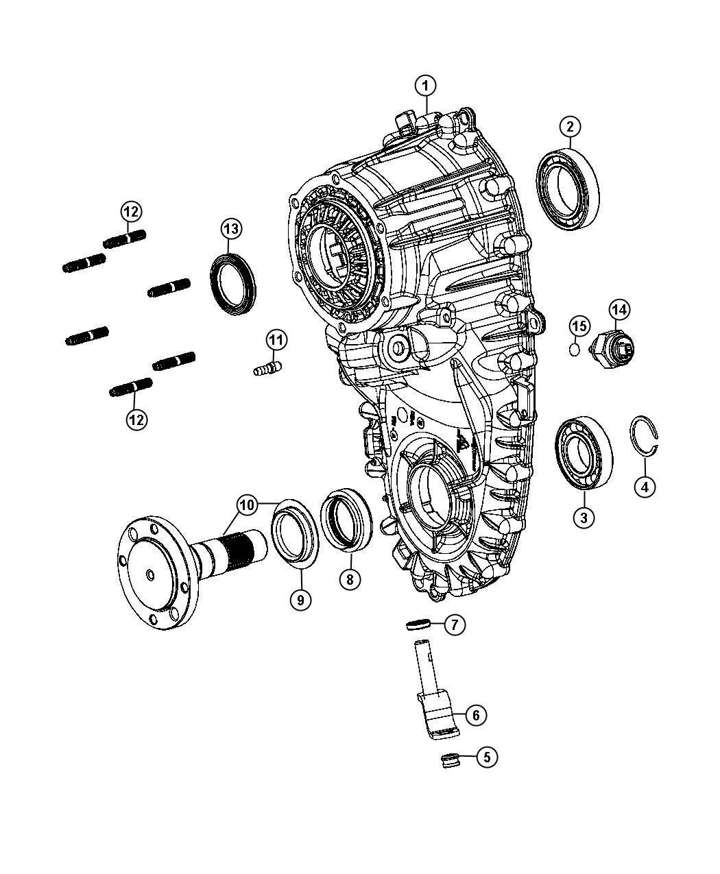 Diagram Front Case Half BW 44-47 [Man Shift-On-The-Fly Transfer Case]. for your 2025 Ram 1500   