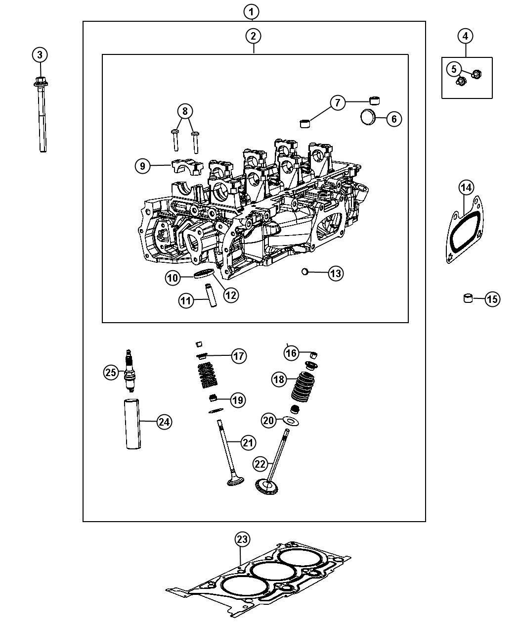 Diagram Cylinder Heads 3.6L [3.6L Mid V6 Engine]. for your Jeep