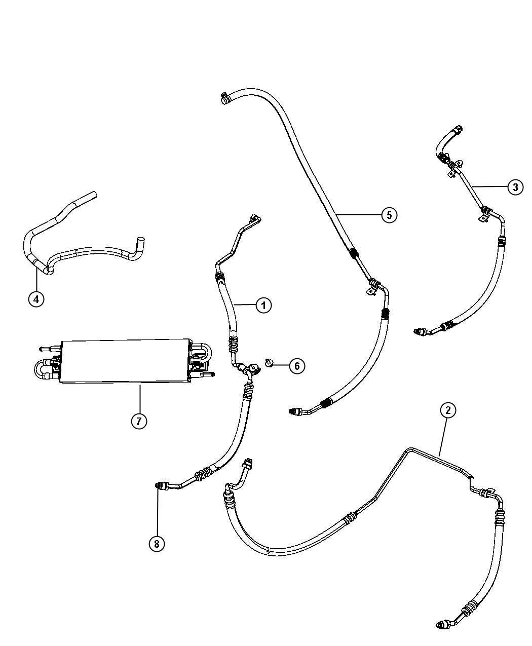 Diagram Power Steering Hoses. for your Dodge