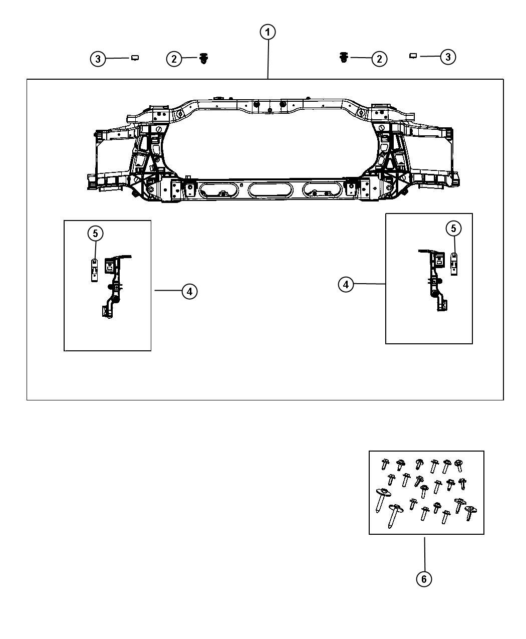 Diagram Radiator Support. for your 2021 Ram 1500   