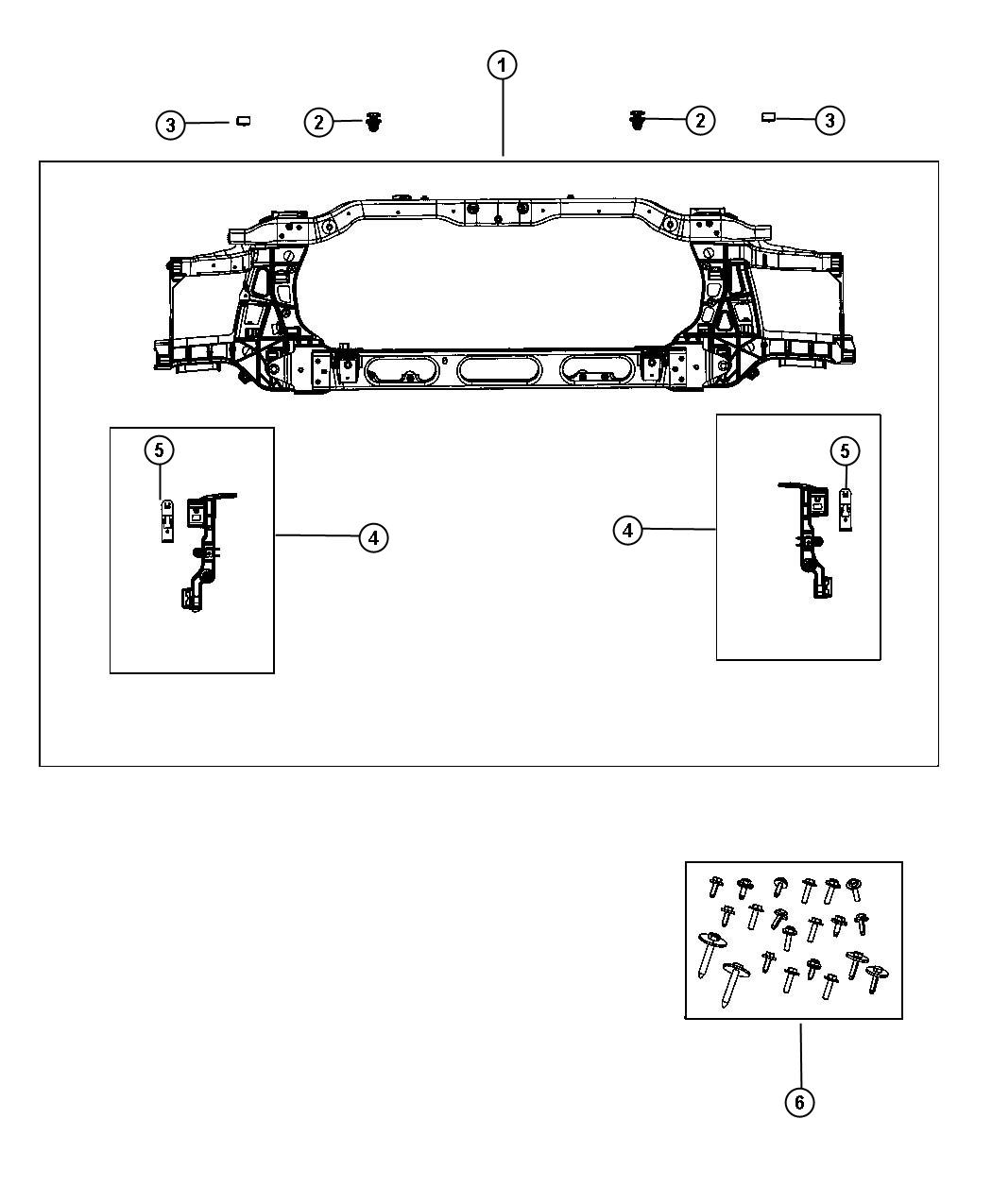 Diagram Radiator Support. for your 2021 Ram 1500   