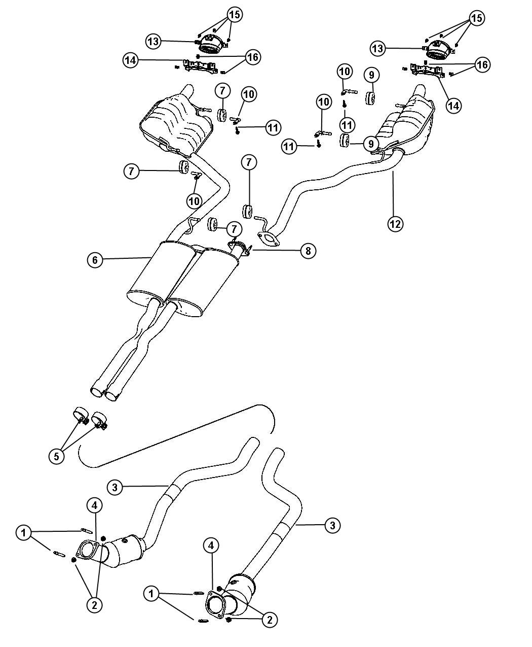 Diagram Exhaust System. for your 2010 Dodge Charger   