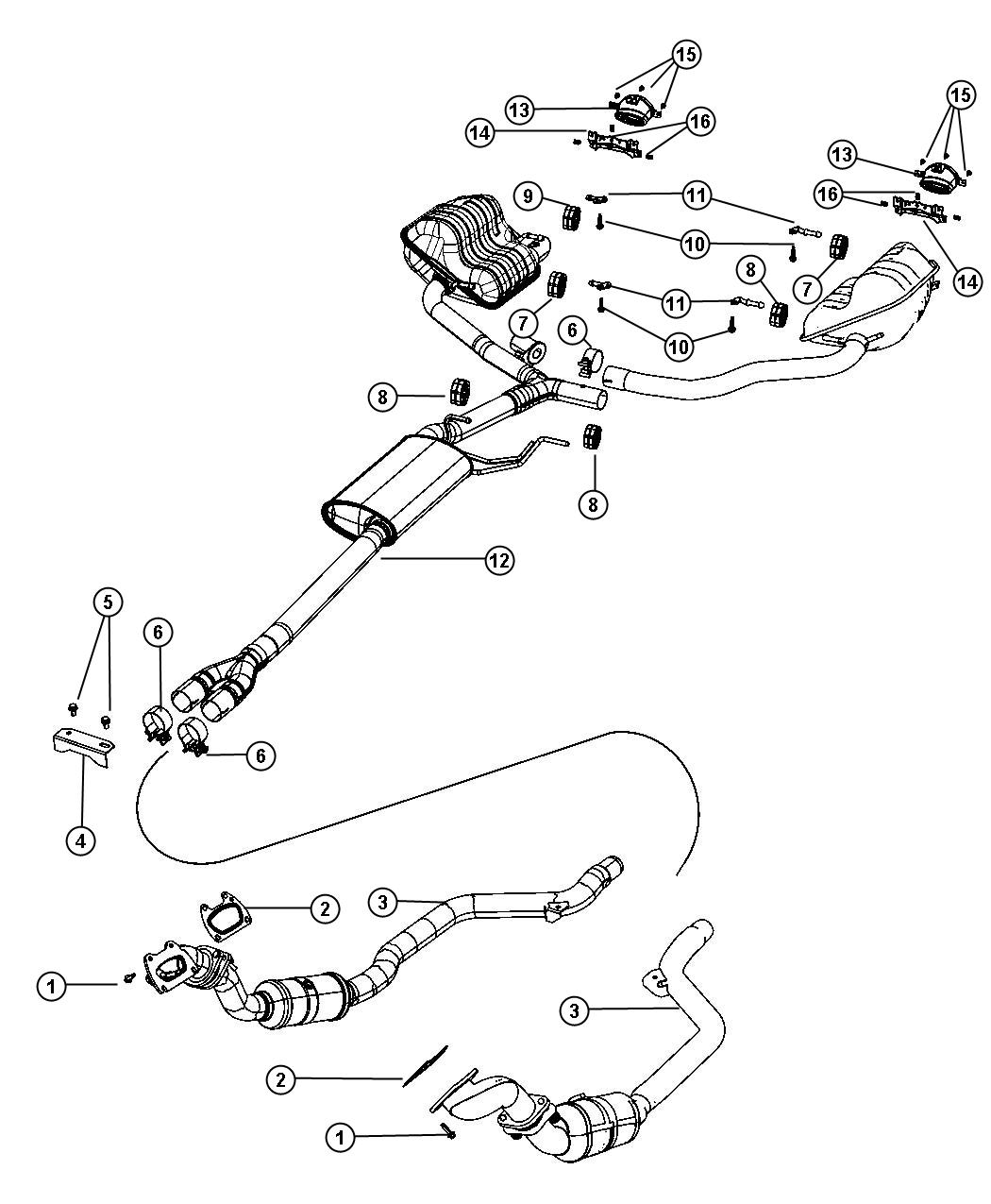 Diagram Exhaust System. for your 1999 Chrysler 300 M  